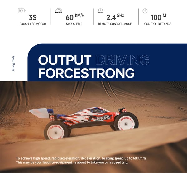 RC-auto - 124008 - 1:12 4WD Harjaton 3S - 60 km/h - Offroad - RTR - 1300 mAh 1 Akku - Valkoinen