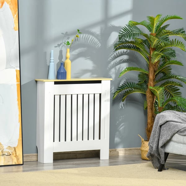 Elementskydd - Tillbehör för radiator - 78×19×83 cm - Modern design - Vältskydd/väggfäste - Vit