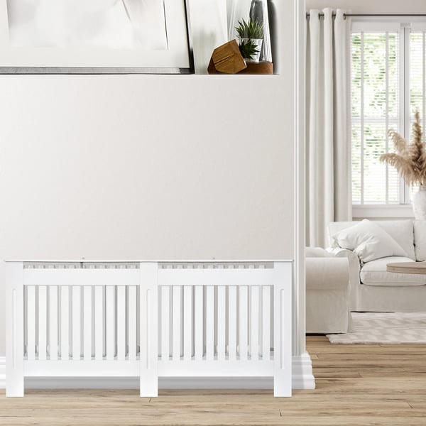 MDF Elementskydd - Radiatorskydd - 172×19×81 cm - För vardagsrum/sovrum - Vit