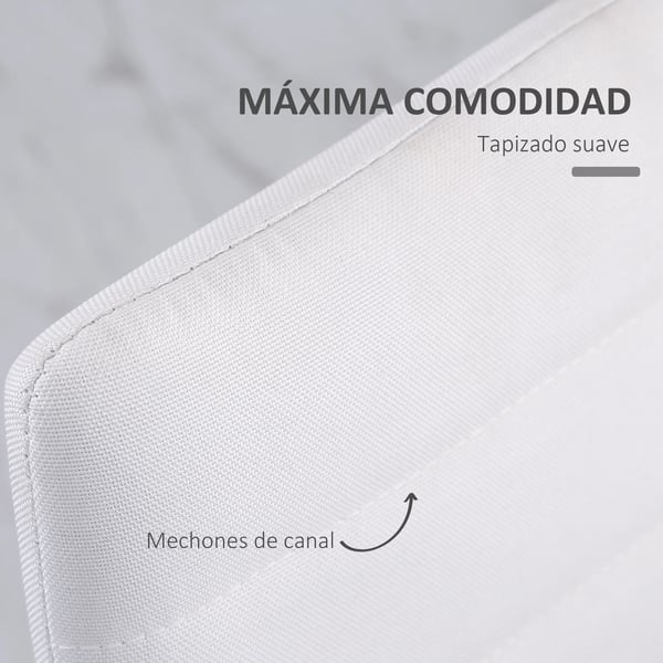Matstolar - 4-pack - Linneklädsel - Metallben - 41×50×97 cm - Montering krävs - Vit
