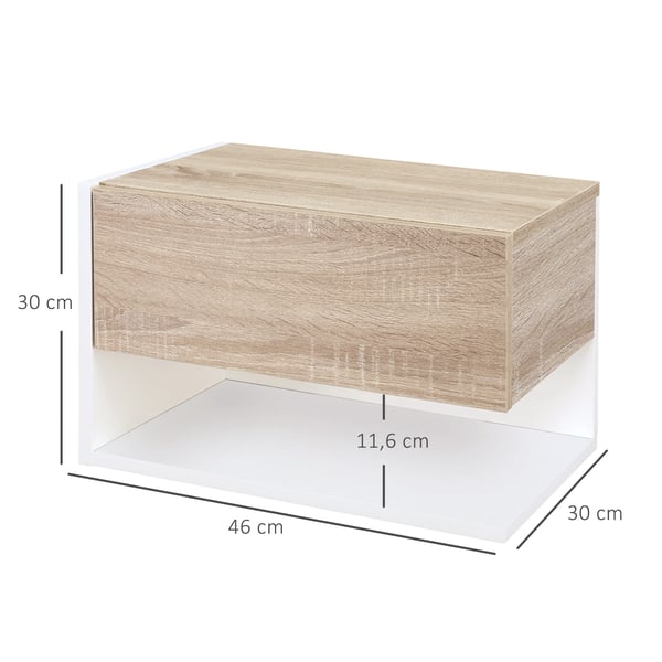 Svävande sängbord 2-pack - Väggmonterade nattduksbord - 1 låda - Öppen hylla - Modern marockansk stil