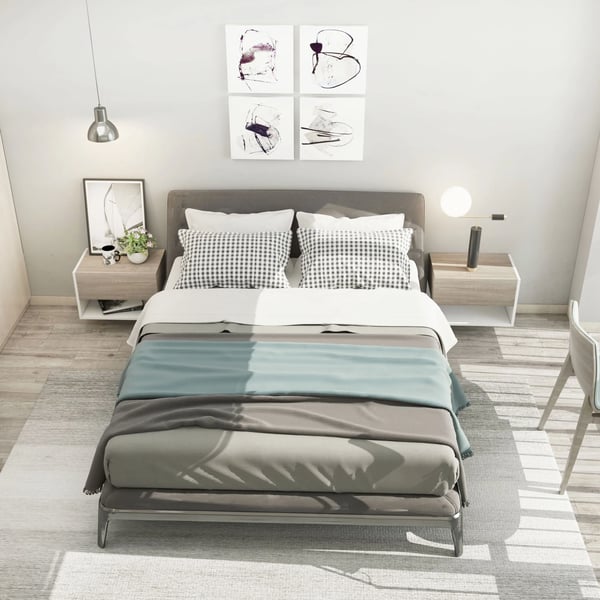 Svävande sängbord 2-pack - Väggmonterade nattduksbord - 1 låda - Öppen hylla - Modern marockansk stil