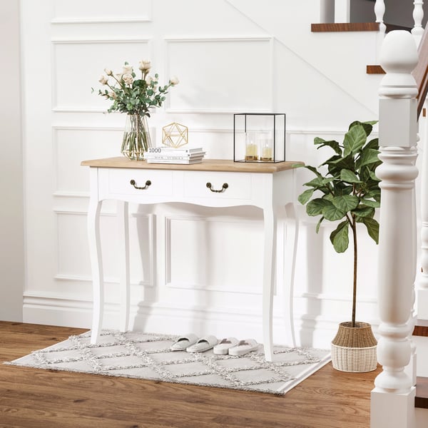 Konsolbord - Sidobord - 2 Lådor - Retro Furudesign - 87x34x78,5 cm