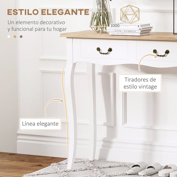 Konsolbord - Sidobord - 2 Lådor - Retro Furudesign - 87x34x78,5 cm
