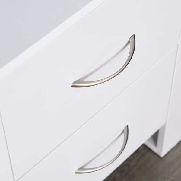 Sängbord - Nattduksbord - 2 Lådor - Med Ben - Modern marockansk stil - 48x39x54 cm - Vit