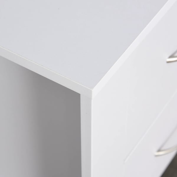 Sängbord - Nattduksbord - 2 Lådor - Med Ben - Modern marockansk stil - 48x39x54 cm - Vit