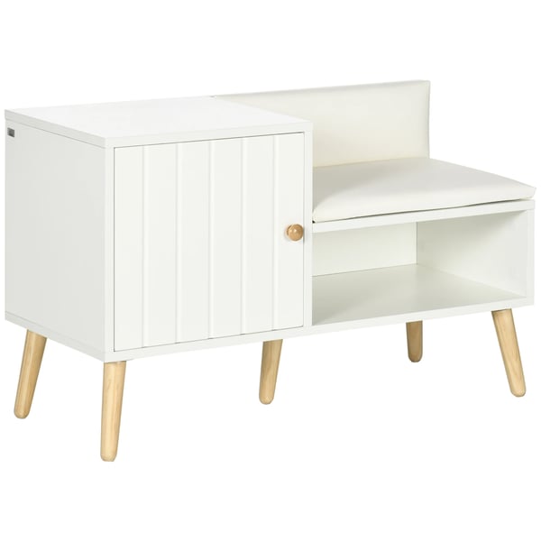 Skobänk - Hallbänk - Öppen Hylla - För 4 Par Skor - 80×33×49 cm - Montering Krävs