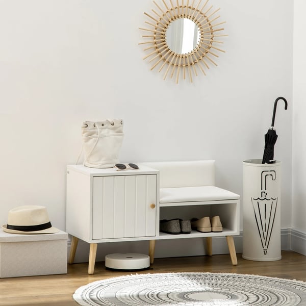 Skobänk - Hallbänk - Öppen Hylla - För 4 Par Skor - 80×33×49 cm - Montering Krävs