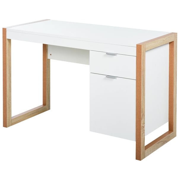 Skrivbord - Datorbord - Med Låda - Modern Design - 112,5 × 50 × 75,5 cm - Vit