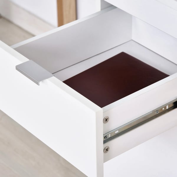 Skrivbord - Datorbord - Med Låda - Modern Design - 112,5 × 50 × 75,5 cm - Vit
