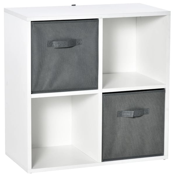 Hyllsystem - Förvaringshylla/Bokhylla - 61,5x30x61,5 cm - Spånskiva & Nonwoven-tyg - Vit