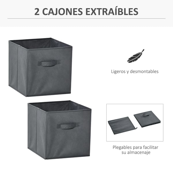 Hyllsystem - Förvaringshylla/Bokhylla - 61,5x30x61,5 cm - Spånskiva & Nonwoven-tyg - Vit