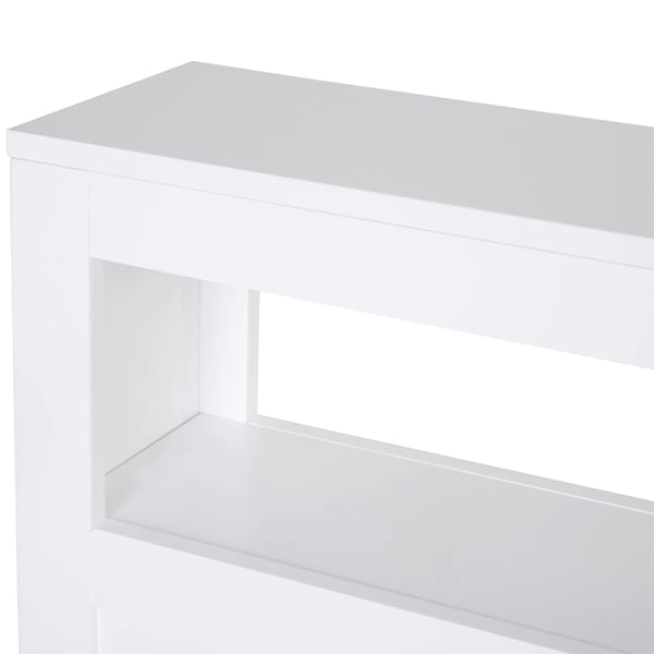 Badrumsskåp - Skåp på hjul - 2 lådor och hylla - Smalt 16×52×71,5 cm - Montering krävs - Vit