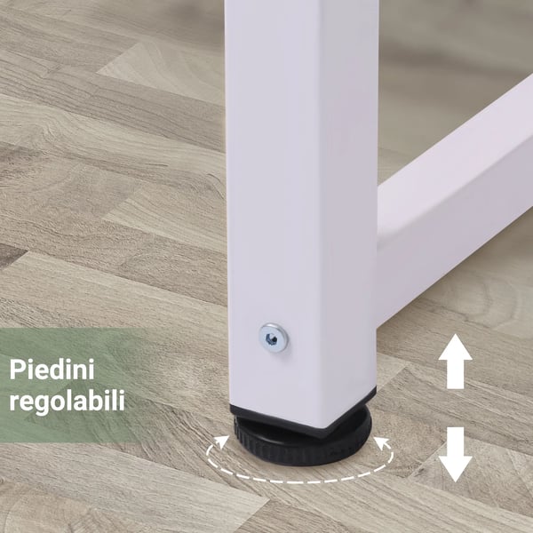Skrivbord - Kontorsbord - Modern design - Stålram - 120x60x76 cm - Montering krävs - Vit