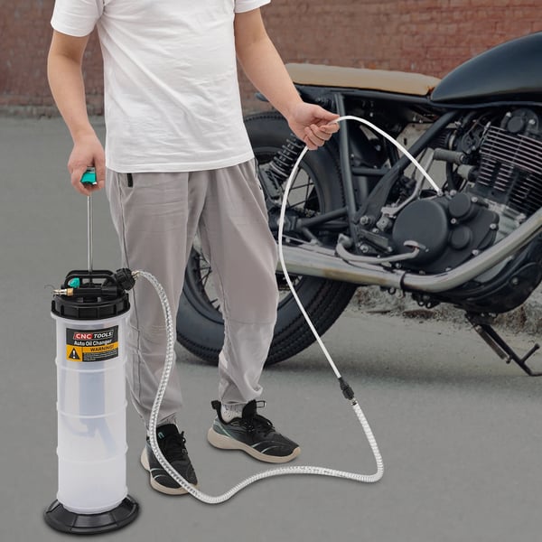 Væske-/Olieudsuger - Pneumatisk/Manuel Pumpe - 7,5 l Kapacitet - Til Motorolie, ATF-gearolie, Kølervæske