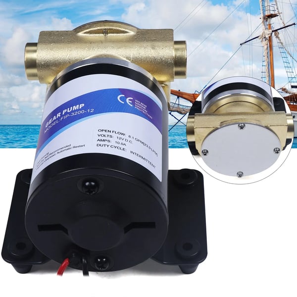 Selvansugende dækspulepumpe, 12 V booster-/drænpumpe, 23 L/min 120 W, EU-stik
