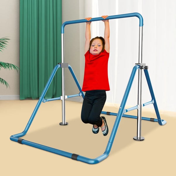 Gymnastikbarre til børn & klatretårn, op til 100 kg, blå