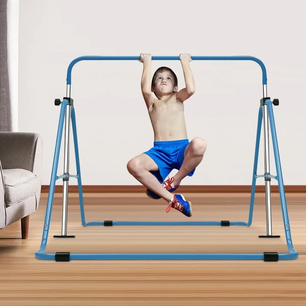 Gymnastikbarre til børn & klatretårn, op til 100 kg, blå