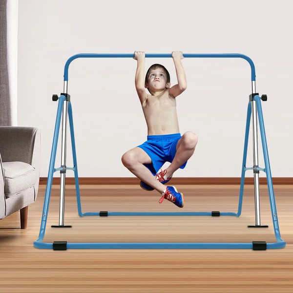Gymnastikbarre til børn & klatretårn, op til 100 kg, blå