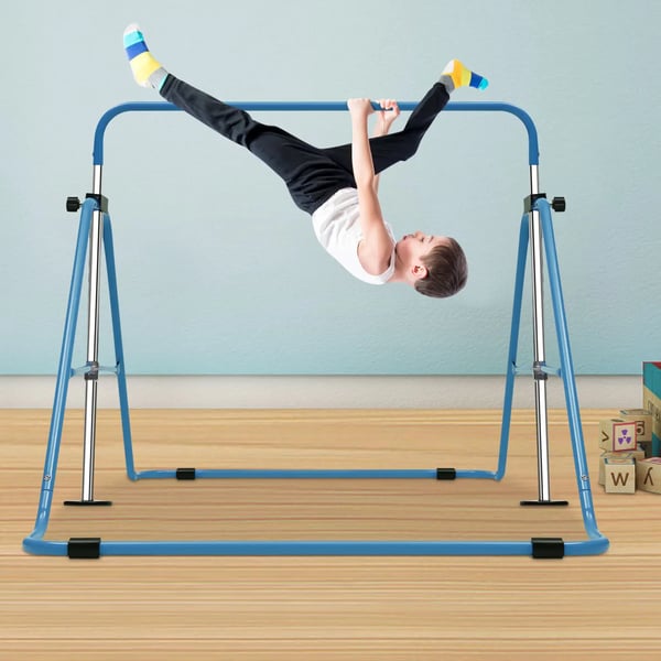 Gymnastikbarre til børn & klatretårn, op til 100 kg, blå