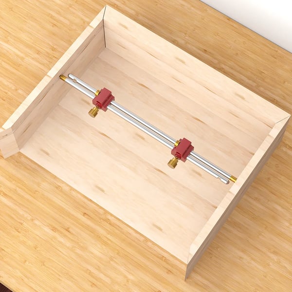3‑in‑1 Puutyöviivain - Modulaarinen Bar Gauge/Harppi - Puristin‑ ja Kohdistus - Piirrin & Ympyräpiirrin - Kotelo - 1 kpl - Kulta