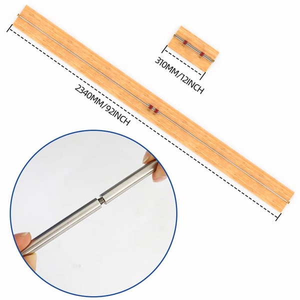 3‑in‑1 Puutyöviivain - Modulaarinen Bar Gauge/Harppi - Puristin‑ ja Kohdistus - Piirrin & Ympyräpiirrin - Kotelo - 1 kpl - Kulta