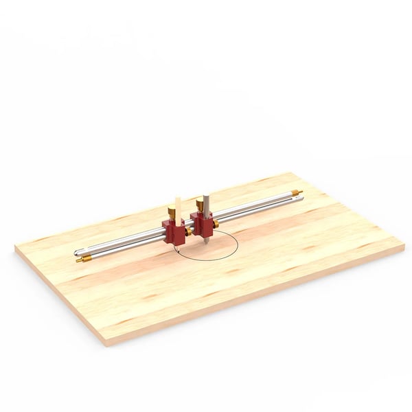 3‑in‑1 Puutyöviivain - Modulaarinen Bar Gauge/Harppi - Puristin‑ ja Kohdistus - Piirrin & Ympyräpiirrin - Kotelo - 1 kpl - Kulta
