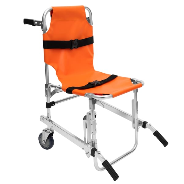 Evakueringsstol för trappor, 2-hjulig räddningsstol, max 350 lb (159 kg), orange – för ambulans och äldre