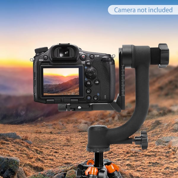 Gimbal-jalustapää - 360° Panoraamapää - Kantavuus jopa 20 kg - Sulava pyöritys - DSLR-teleobjektiiveille - Luonto- ja urheilukuvaus