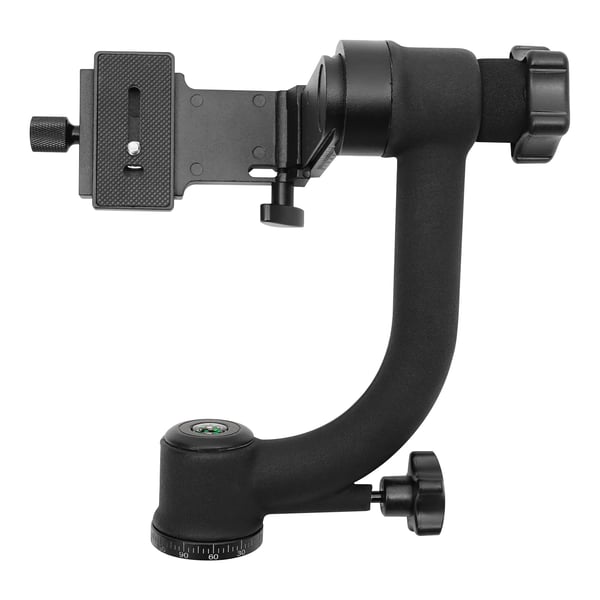 Gimbal-jalustapää - 360° Panoraamapää - Kantavuus jopa 20 kg - Sulava pyöritys - DSLR-teleobjektiiveille - Luonto- ja urheilukuvaus