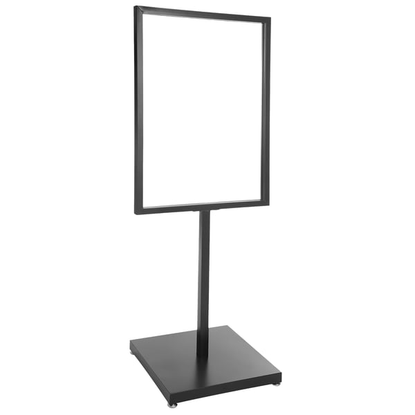 Skiltestander - Plakatstander Gulvmodel - Højde 160 cm - Rektangulær Ramme 90 x 65 cm - Metal - Sort