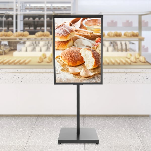 Skiltestander - Plakatstander Gulvmodel - Højde 160 cm - Rektangulær Ramme 90 x 65 cm - Metal - Sort