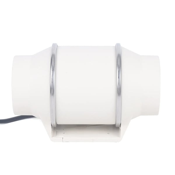 Rørventilator, 100 mm udsugningsventilator, støjsvag med kugleleje, hvid