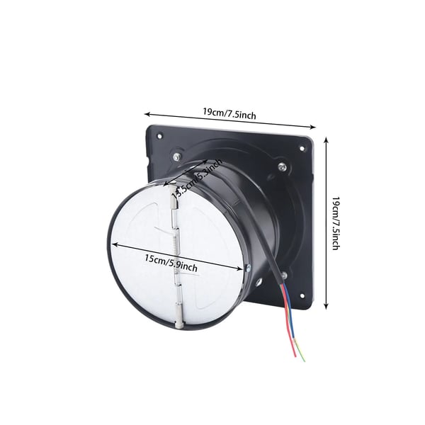 Aksial industriventilator, vægventilator 40 W 220 V, indblæsning/udsugning, sort