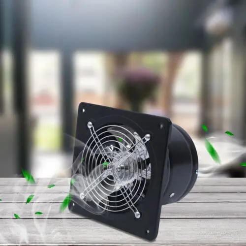 Aksial industriventilator, vægventilator 40 W 220 V, indblæsning/udsugning, sort