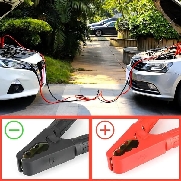 Startkabler - Starthjælpskabler 3000 A - 6 m - 50 mm² - Kobber - 12/24 V - Til benzin/diesel - Blå