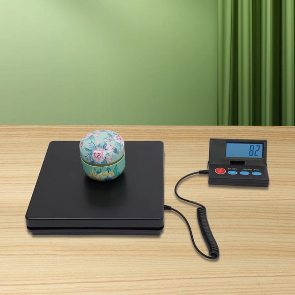 50 kg elektronisk digitalvægt, bordvægt, 1 g/2 g (0,1 oz), til værksted & apotek, sort