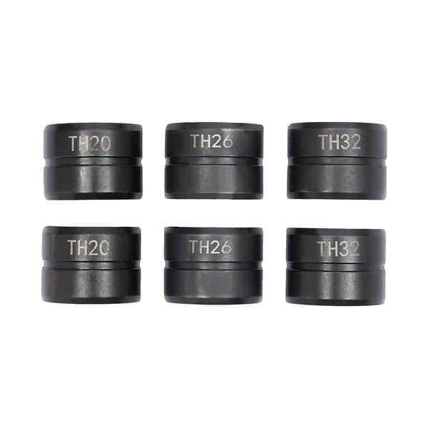 Presskæber TH16-20-26-32 - Til hydraulisk presstang - Til PEX/rustfrit stålrør - TH-profil 16/20/26/32 mm - Højkulstofstål - Sort