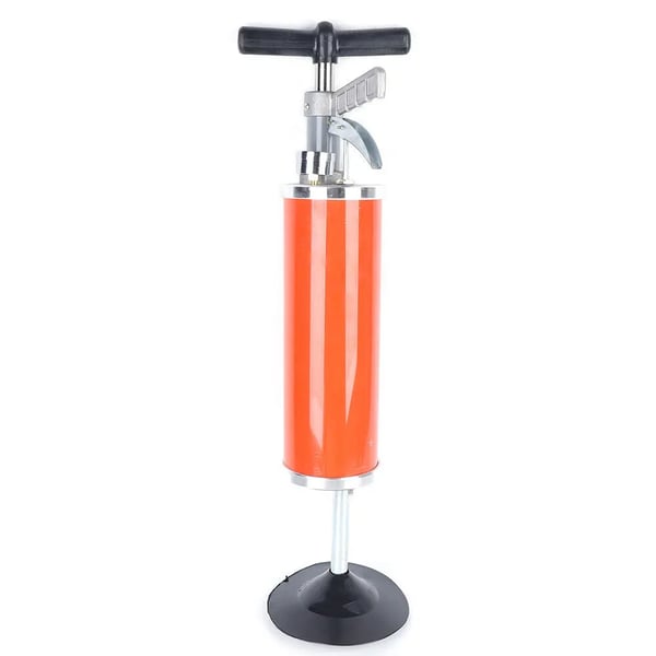 Trykluft afløbsrenser - Pneumatisk rør-/afløbsoplukker - Rørdiameter Ø30–130 mm - Tryk 0,7 MPa - Luftkammer 118–350 mm - Orange