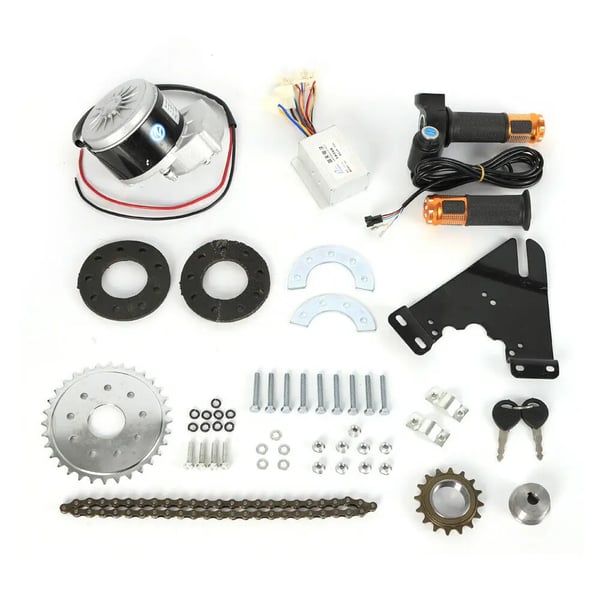Elcykel ombygningssæt - Mountainbike - 24V 250W - Børstet motor - Drejegas - Sort