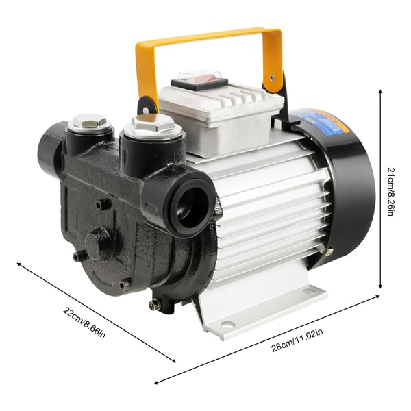 YIYIBYUS polttoainepumppu, sähköinen tynnyripumppu diesel/öljy, 60 L/min, 220 V, automaattinen siirto, tehokas moottori, musta
