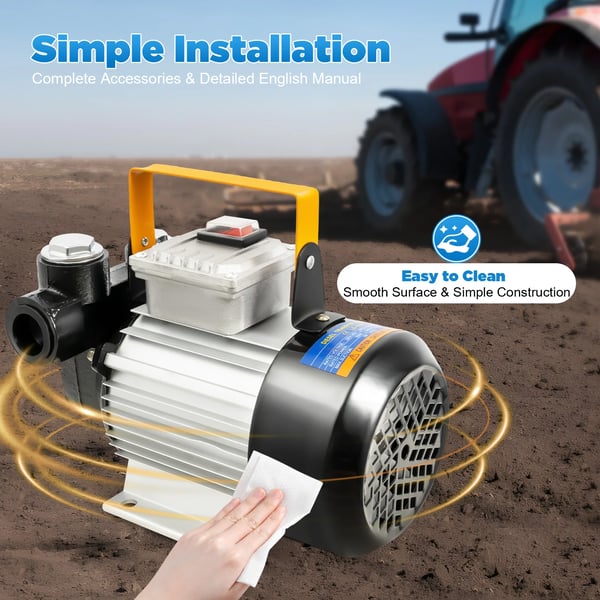 YIYIBYUS polttoainepumppu, sähköinen tynnyripumppu diesel/öljy, 60 L/min, 220 V, automaattinen siirto, tehokas moottori, musta