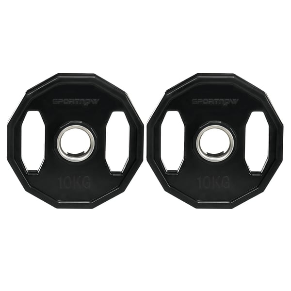Viktskivor - Hantelskivor - Set 2×10 kg - 5 cm Hål (50 mm) - Ø 32×4 cm - För Styrketräning - Svart