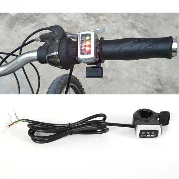 Sähköpyörä/E-bike muunnossarja - Vasenpuoleinen vetomoottori 36V 350W - Peukalokaasu - Harjallinen moottori - Maastopyörään - Musta