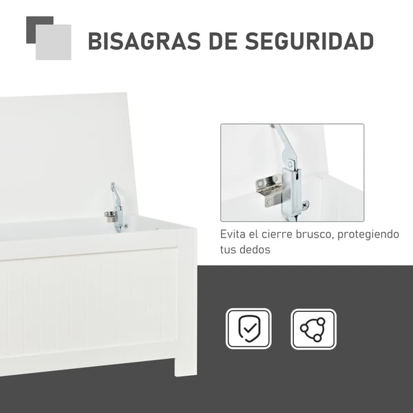 Förvaringskista för sovrum - Förvaringslåda - Med lock - 81×40×46 cm - För småsaker - Vit