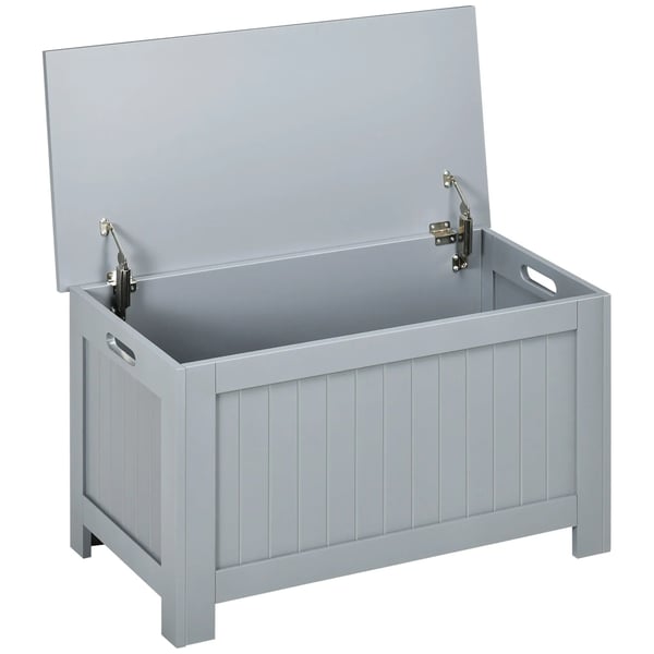 Förvaringskista - Förvaringslåda med lock - 81×40×46 cm - För sovrum - För småsaker - Ljusgrå