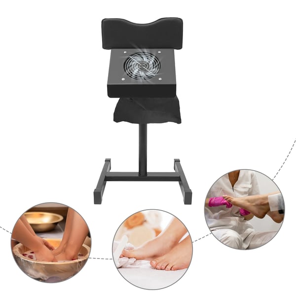 Pedicure-stol, neglestol med fodspa-massage, justerbar fodstøtte, til salon/spa/hjem, sort