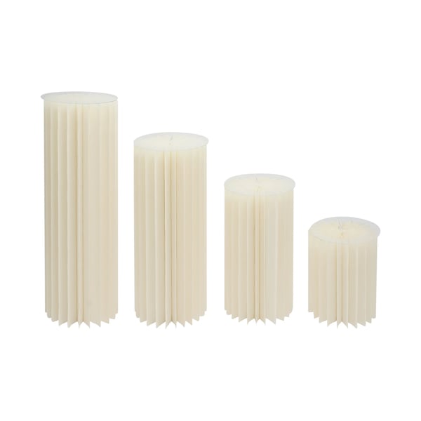 Blomsterställ/piedestal - Cylinderpelare - 4-pack 40/60/80/100 cm - PVC - Bröllop, fest, dessertbord - Vit