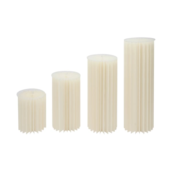 Blomsterställ/piedestal - Cylinderpelare - 4-pack 40/60/80/100 cm - PVC - Bröllop, fest, dessertbord - Vit