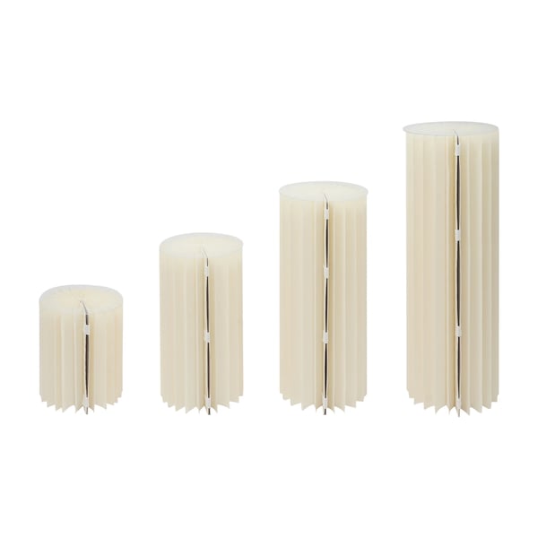 Blomsterställ/piedestal - Cylinderpelare - 4-pack 40/60/80/100 cm - PVC - Bröllop, fest, dessertbord - Vit